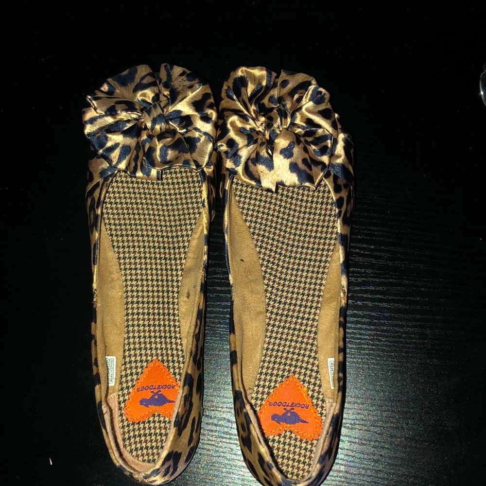 Rocketdog Leopard Black Messenger Thai Silk Flats Sz 11M